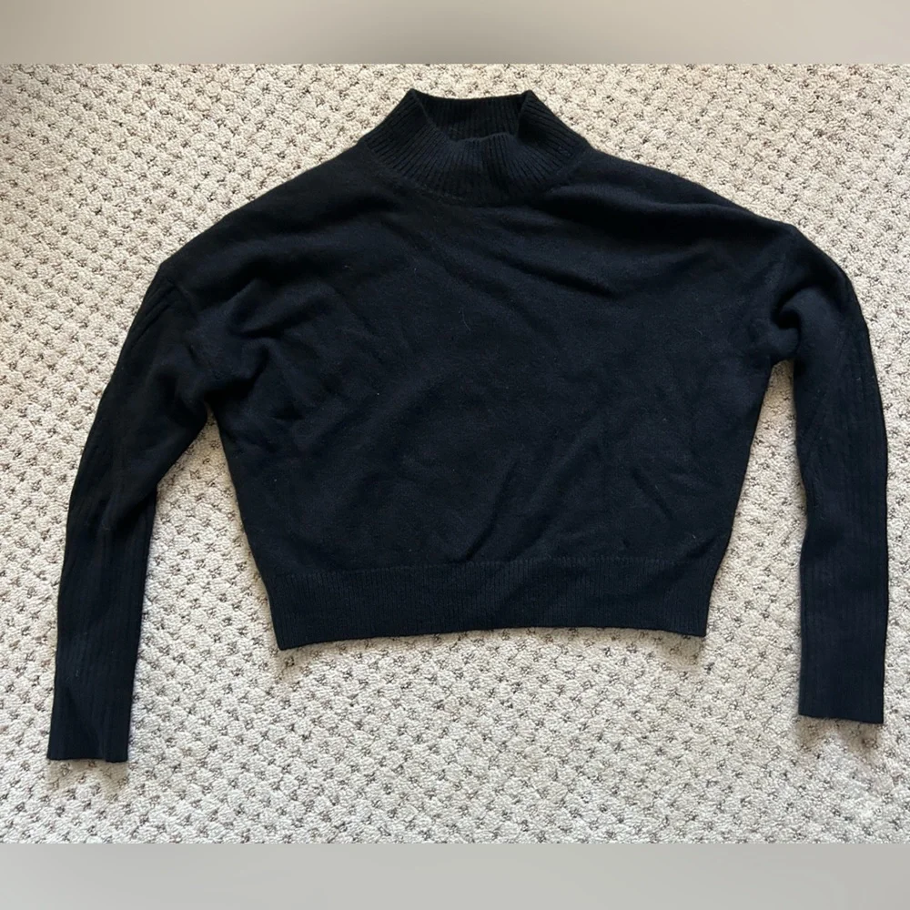 All Saint Black Cashmere Mock Neck Sweater - Picture 4 of 4